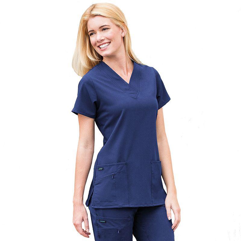 Womens Jockey Scrubs V-Neck Crossover Top 2206 Silver Product Image