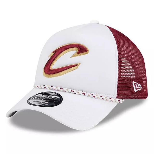 Mens New Era /Wine Cleveland Cavaliers Court Sport Foam A-Frame 9FORTY Adjustable Trucker Hat Product Image