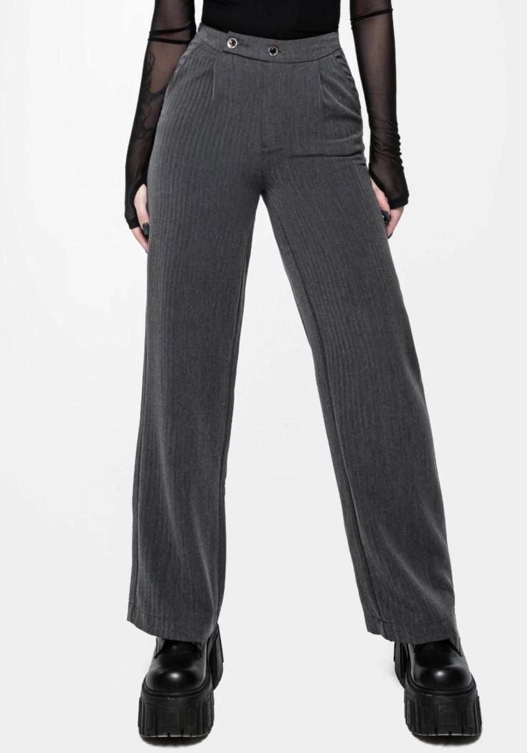 Moonage Herringbone Tailored Trousers - Grey Product Image