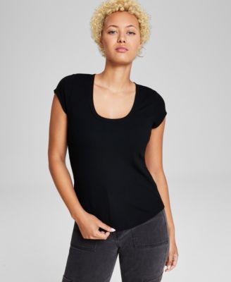 And Now This Womens Scoop-Neck Cap-Sleeve Tee, Created for Macys Product Image