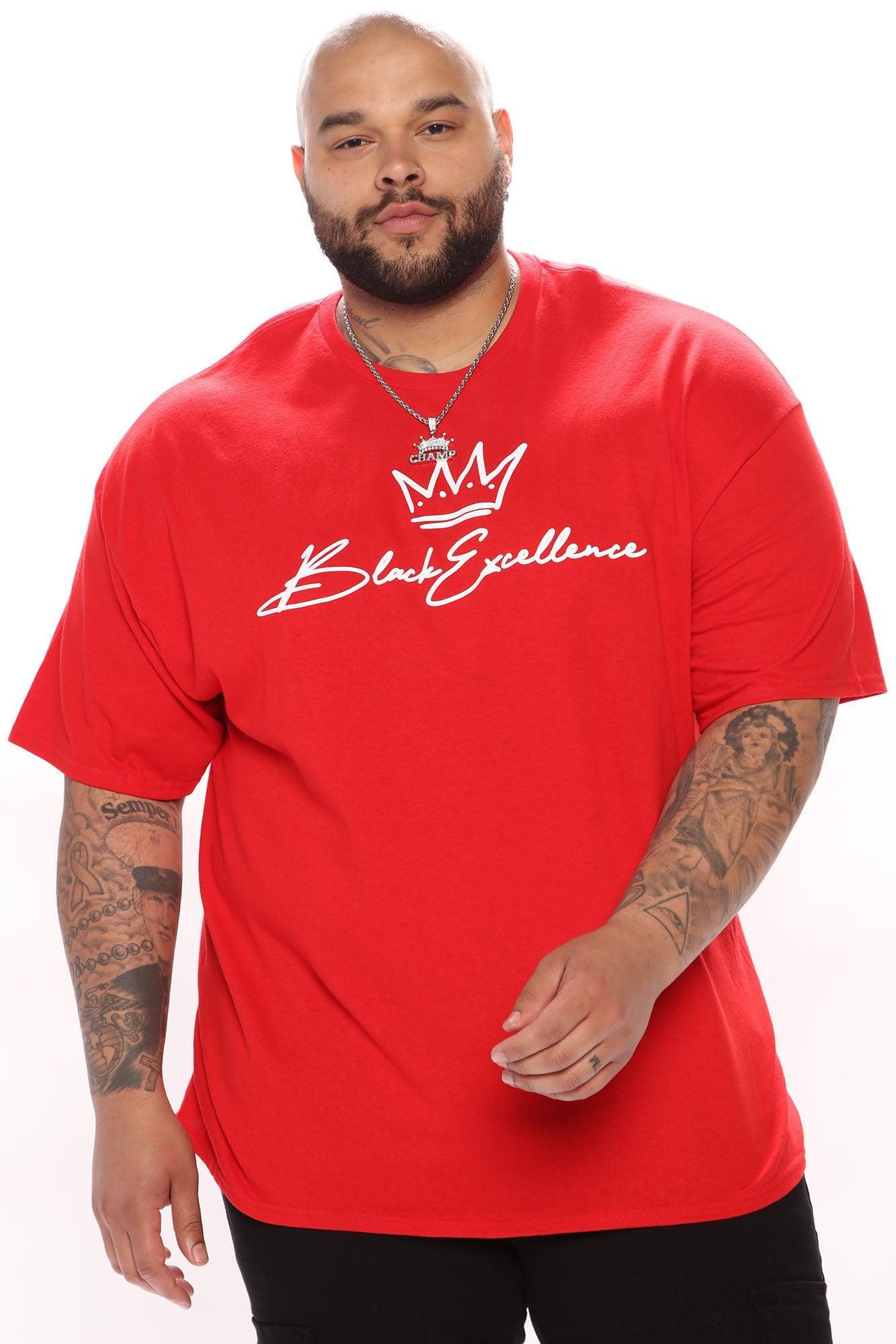 Black Excellence Script Short Sleeve Tee - Red Product Image