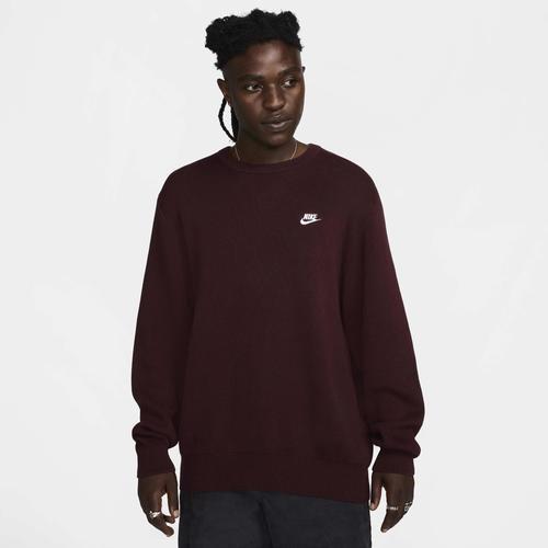 Nike Mens Nike Club Crew Sweater - Mens Burgundy Crush/White Product Image