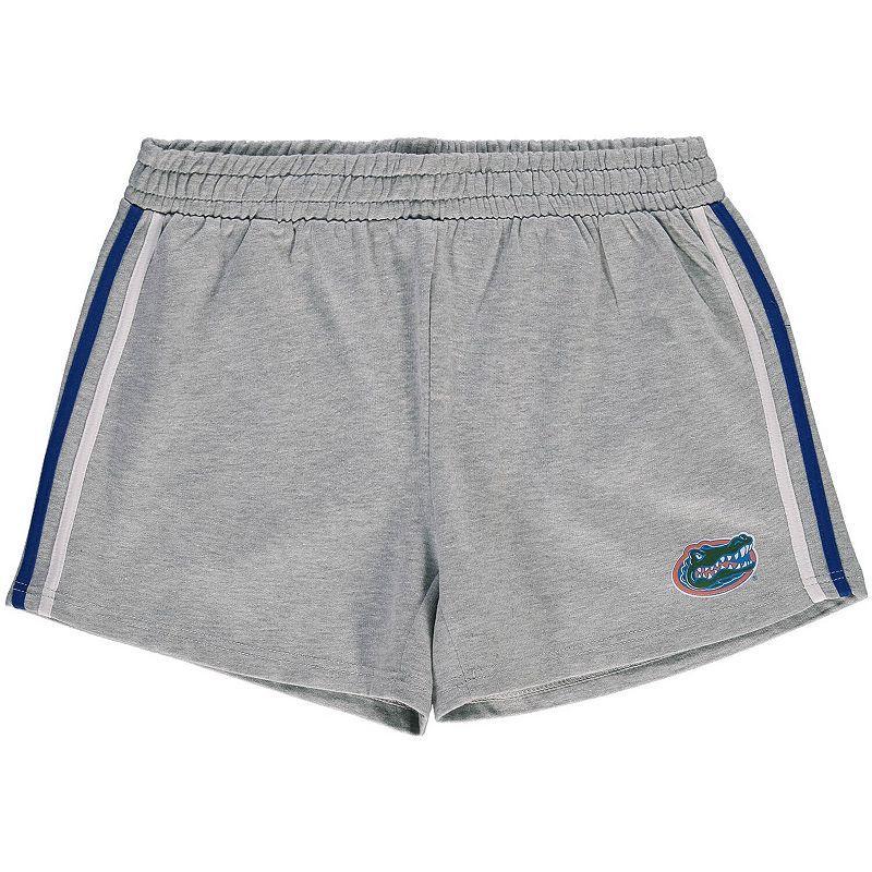 Womens Heathered Gray Florida Gators Plus Size 2-Stripes Shorts Product Image