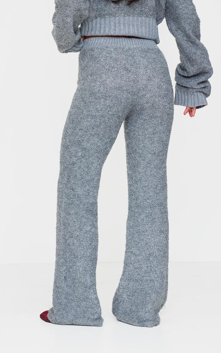 Charcoal Contrast Textured Knit Pants Product Image