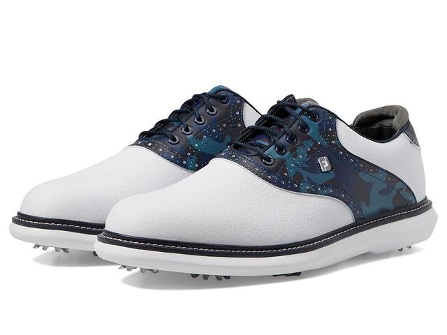 FootJoy Traditions Golf Shoes Navy Camo) Men's Shoes Product Image