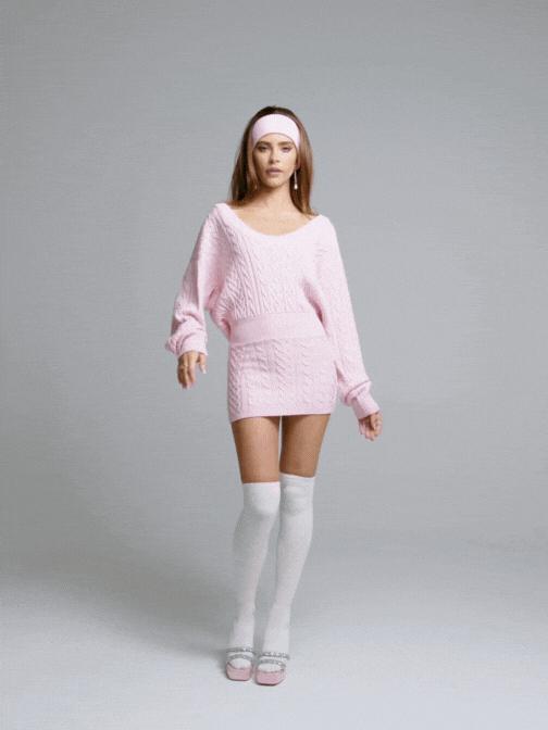 Kendall Knit Dress (Pink) Product Image