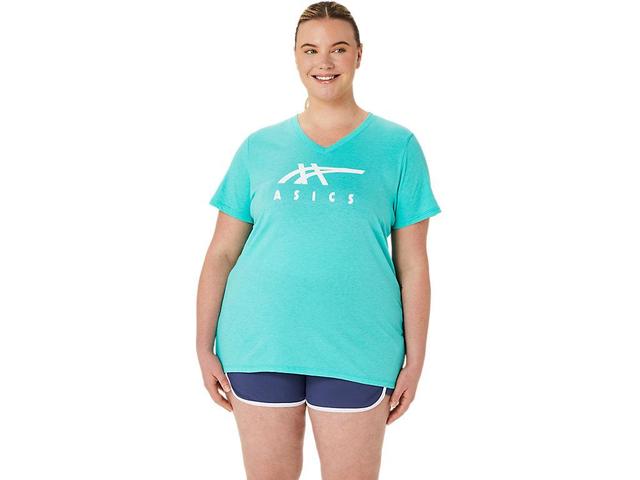 Womens ASICS Stripes V-Neck Product Image