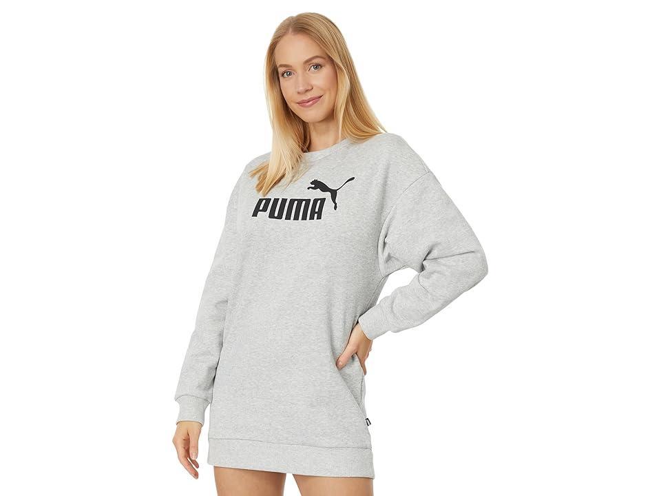 PUMA Essentials+ Crew Fleece Dress (Light Heather) Women's Clothing Product Image