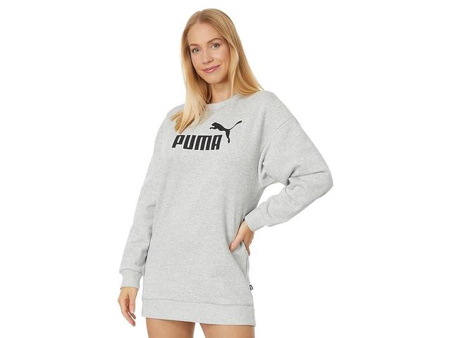 PUMA Essentials+ Crew Fleece Dress (Light Heather) Women's Clothing Product Image