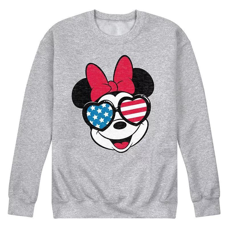 Disneys Minnie Mouse Mens Flag Glasses Fleece Sweatshirt Product Image