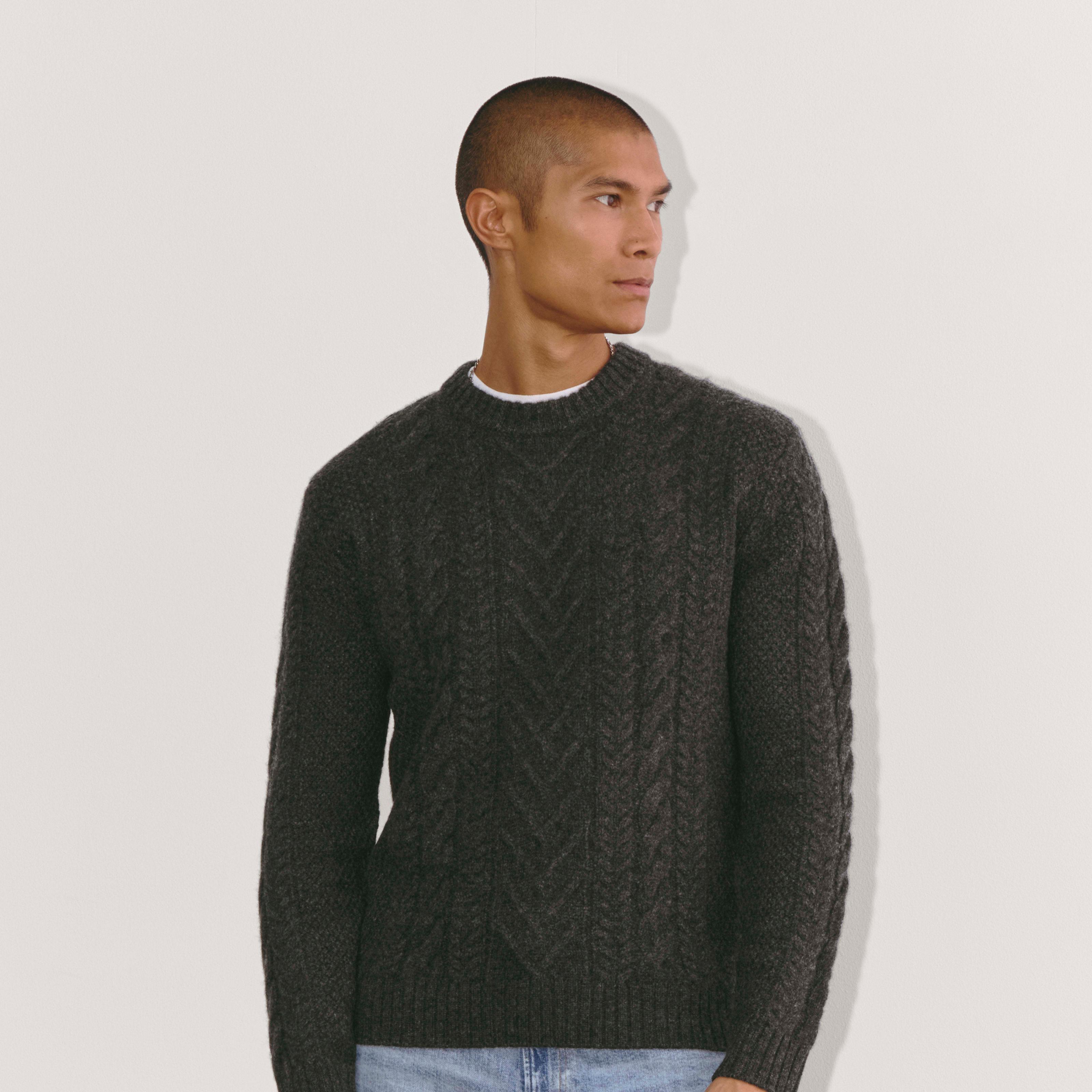 The Felted Merino Cable-Knit Crew Product Image