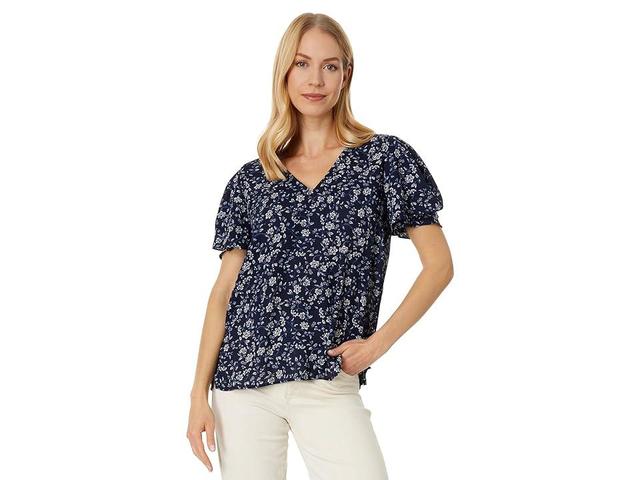 Vince Camuto Tulip Sleeve Blouse with V-Neck (Classic ) Women's Clothing Product Image