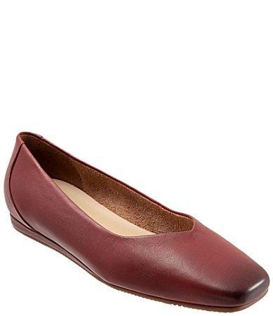 SoftWalk Vellore Leather Square Toe Flats Product Image