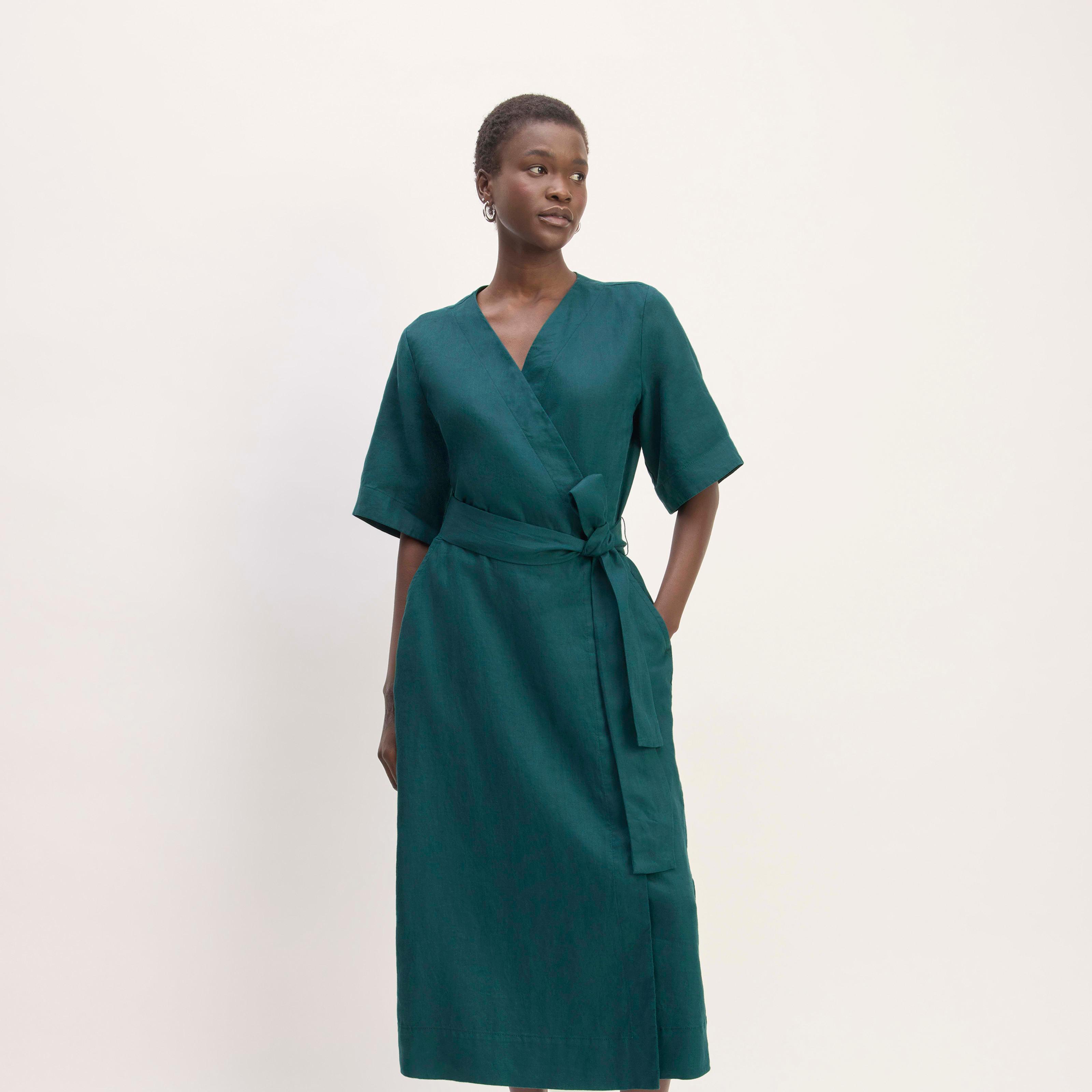 Womens Linen Short-Sleeve Wrap Dress by Everlane product image