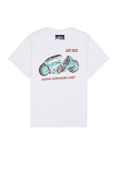 Lost Daze Moto Tee in White Product Image