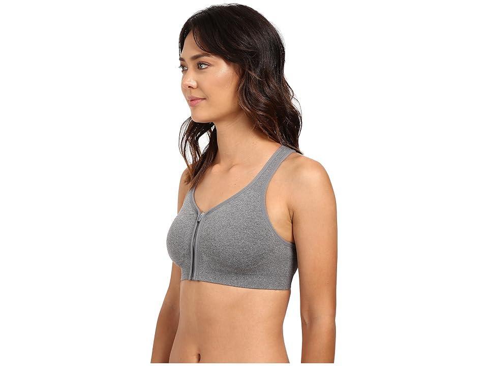 Jockey Active Zip Front High Impact Seamless Bra (Medium Grey Melange) Women's Bra Product Image