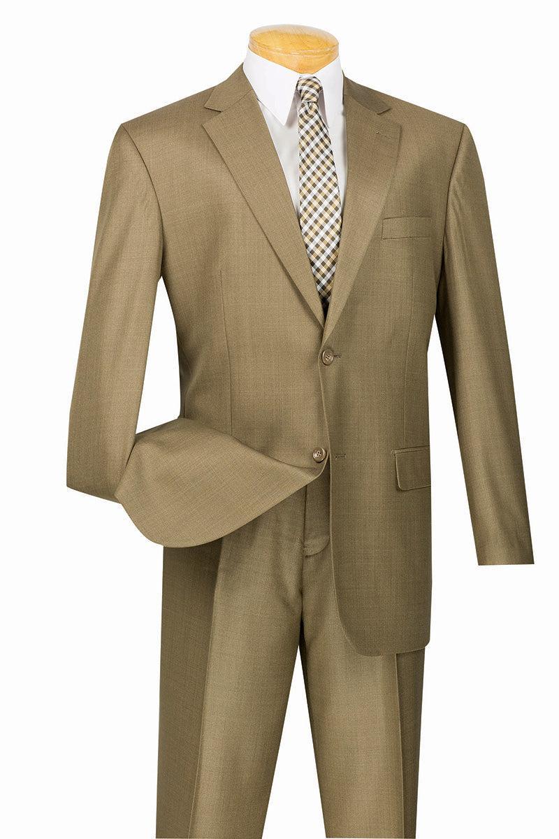 Monte Carlo Collection - Regular Fit 2 Piece 2 Button Textured Weave In Taupe Product Image