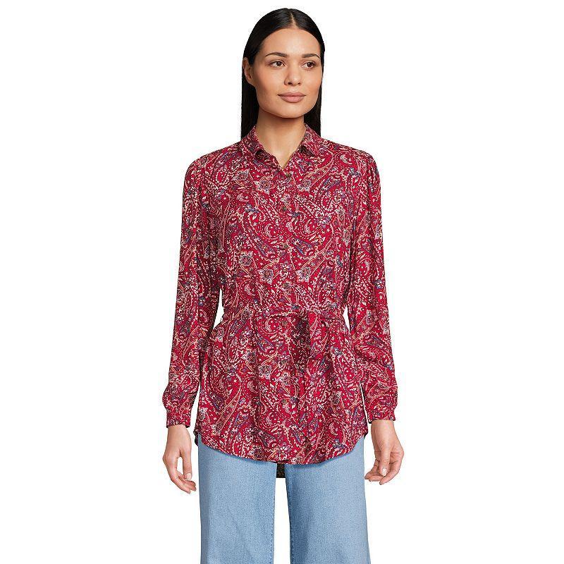 Womens Lands End Tie Waist Shirt Product Image