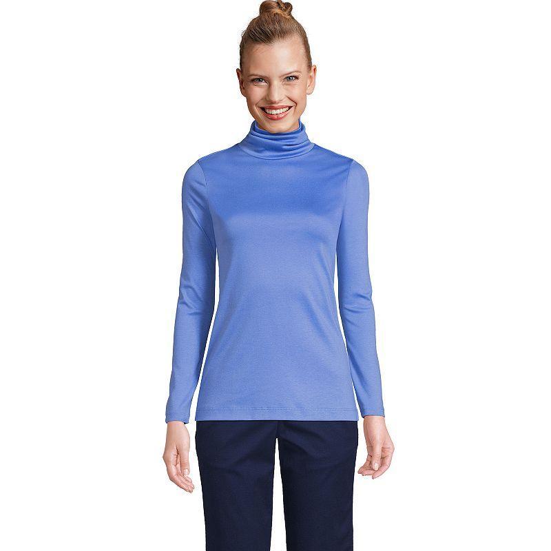 Lands End Womens Supima Cotton Long Sleeve Turtleneck T-Shirt Product Image