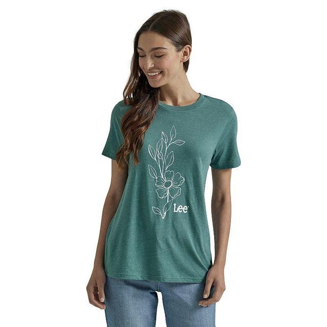 Womens Lee Crewneck Graphic Tee Sagebrush Grey Product Image