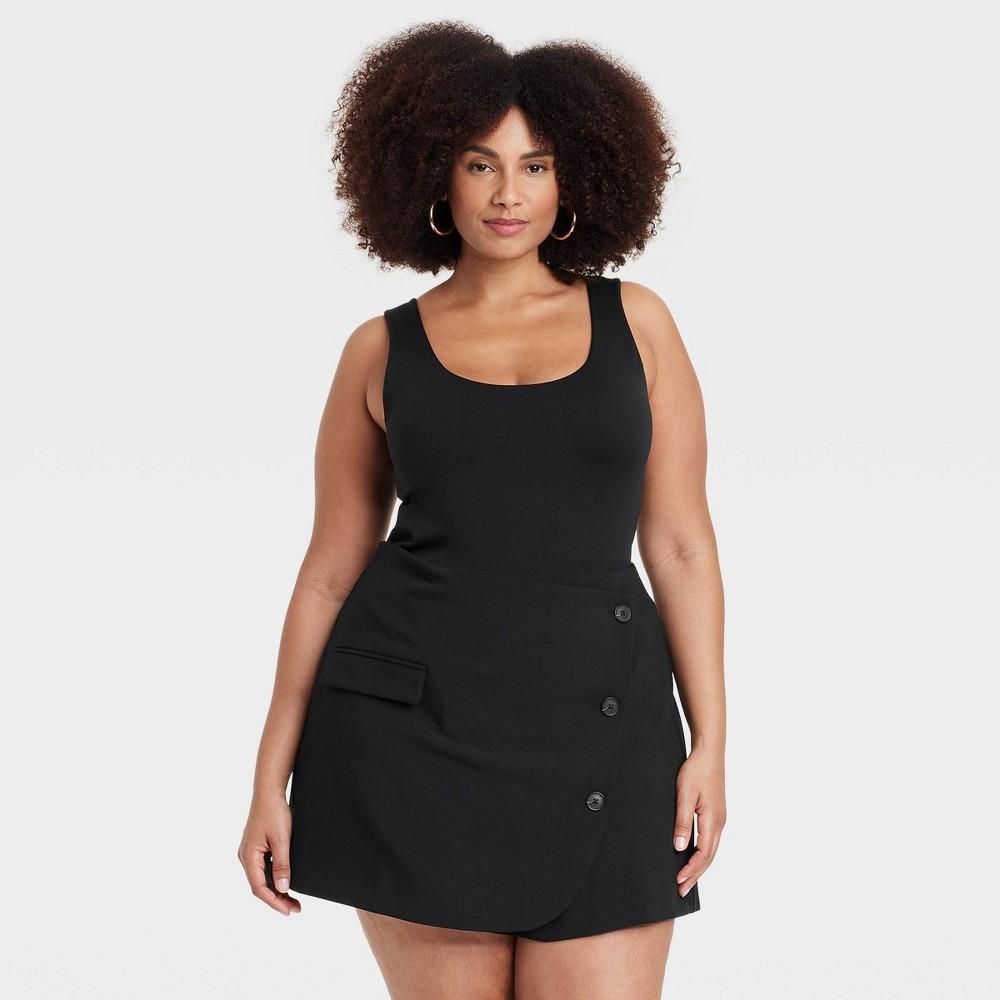 Womens Slim Fit Seamless Tank Top - A New Day Black 4X product image