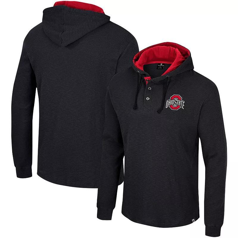 Mens Colosseum Black Ohio State Buckeyes Affirmative Thermal Hoodie Long Sleeve T-shirt Product Image