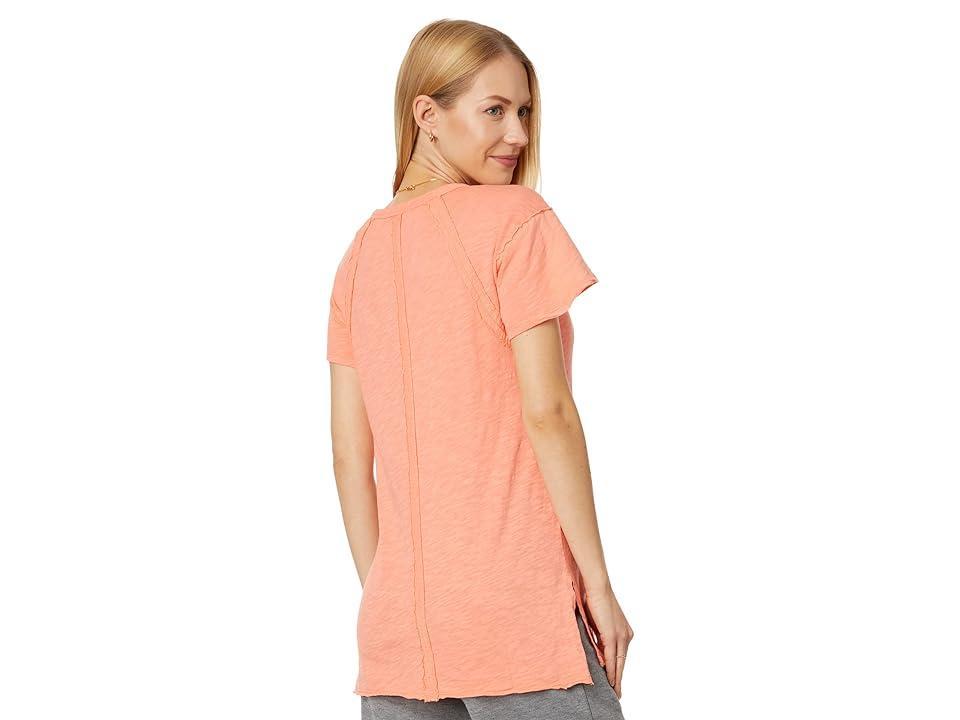 Mod-o-doc Slub Jersey Short Sleeve Oversized Flowy Tee (Coral Clay) Women's Clothing Product Image