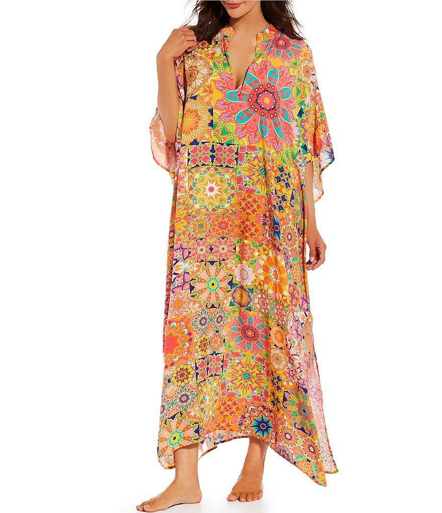 JOHNNY WAS Kaleida Kaftan Dress Swim Cover Up Product Image