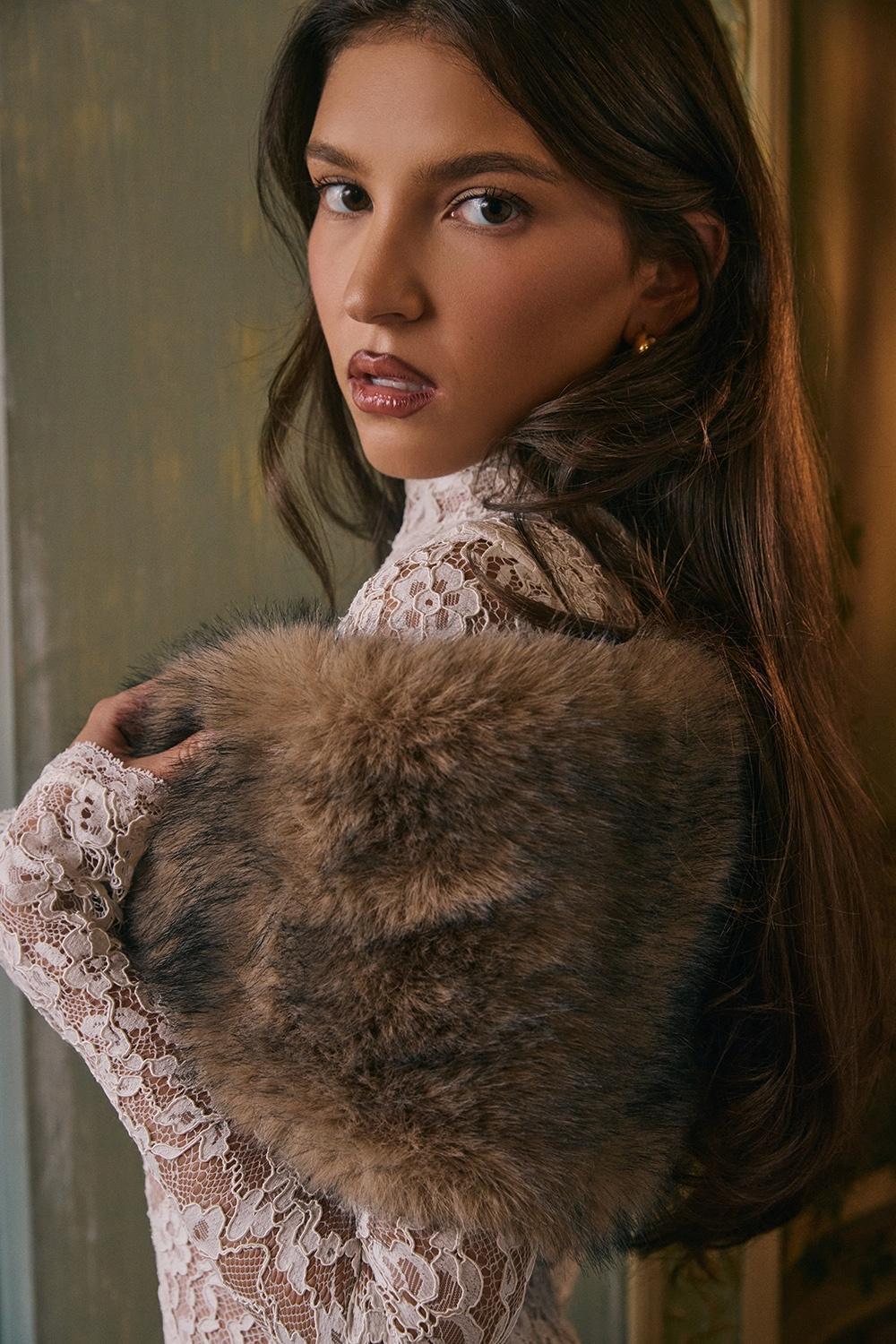 Ashly Faux Fox Fur Shawl product image