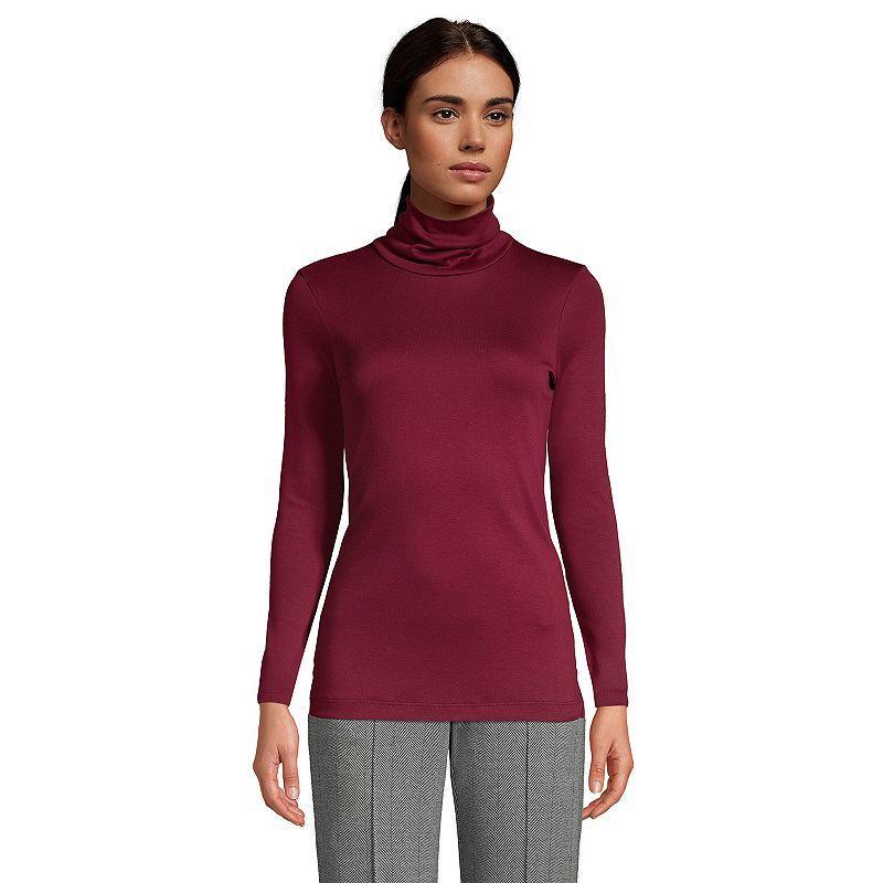 Lands End Womens Tall Supima Cotton Long Sleeve Turtleneck Top Product Image