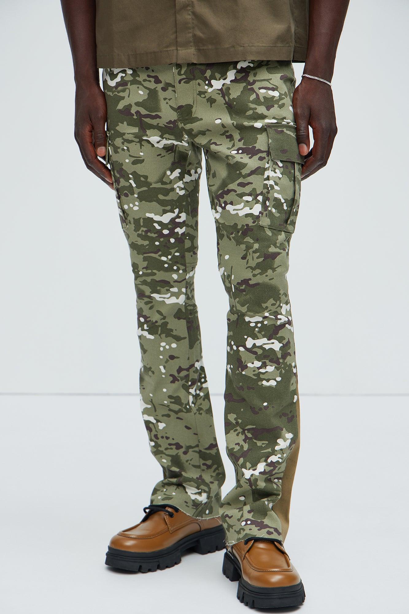 All Over Print Stacked Twill Flare Pant - Camouflage Product Image