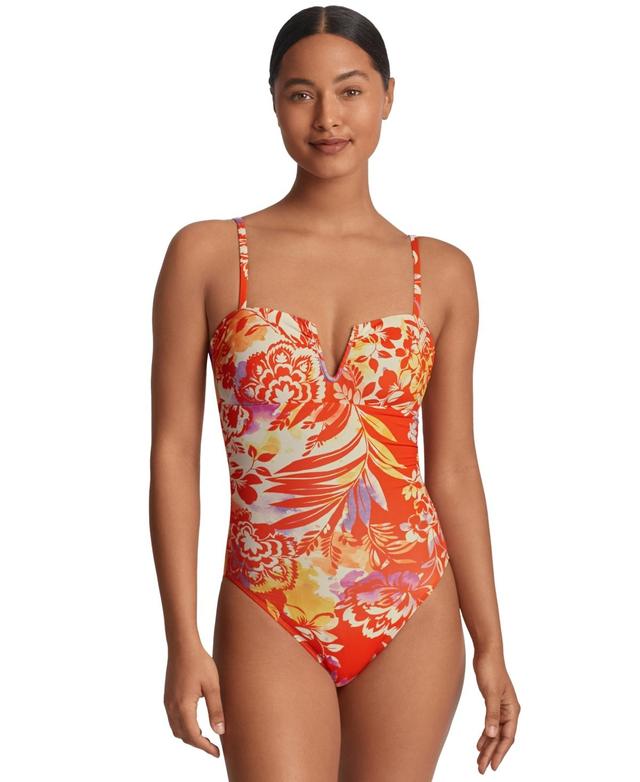 Lauren Ralph Lauren Womens Printed U-Wire One Piece Swimsuit Product Image