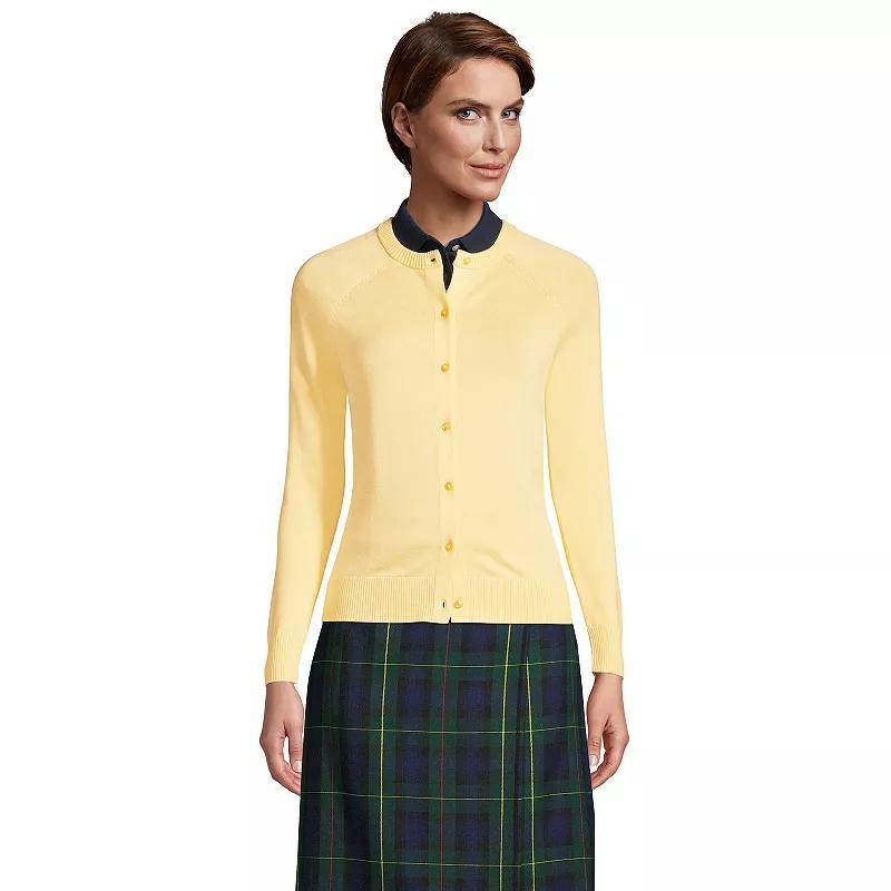 Womens Lands End Cotton Modal Cardigan Sweater Yellow Product Image