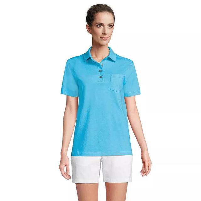 Lands End Womens Short Sleeve Super T Polo Shirt Product Image