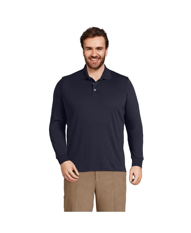 Men's Long Sleeve Super Soft Supima Polo Shirt Product Image