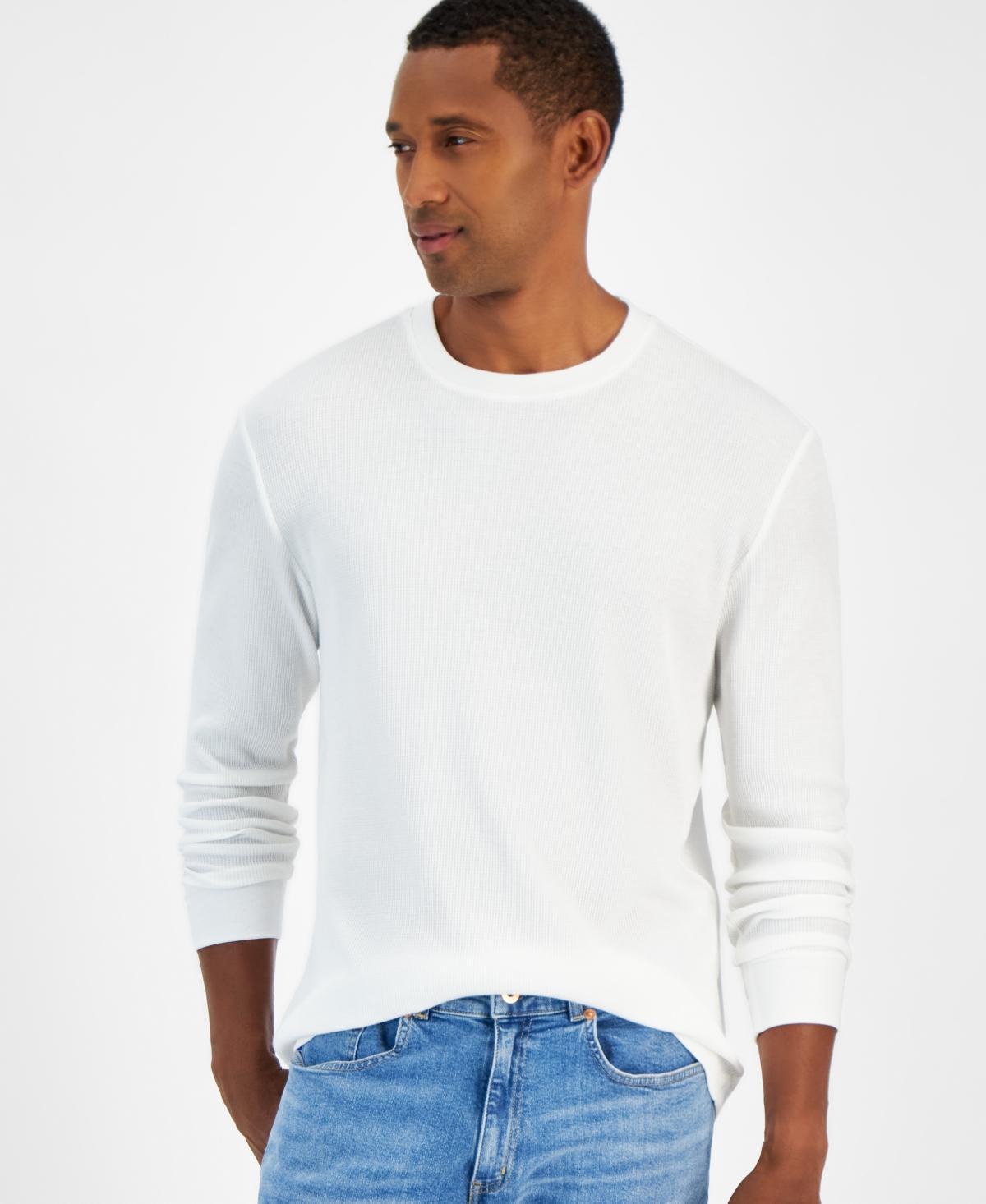 Club Room Mens Thermal Long-Sleeve Ribbed Crewneck Sweater, Created for Macys Product Image