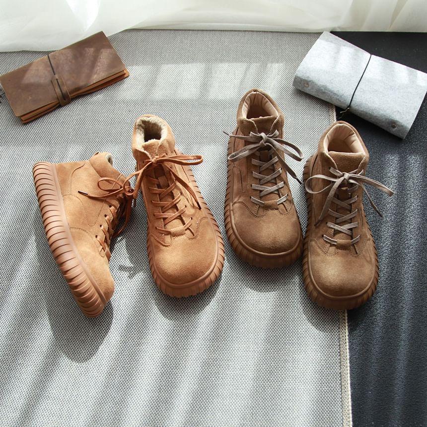 Platform Lace-Up Short Boots product image