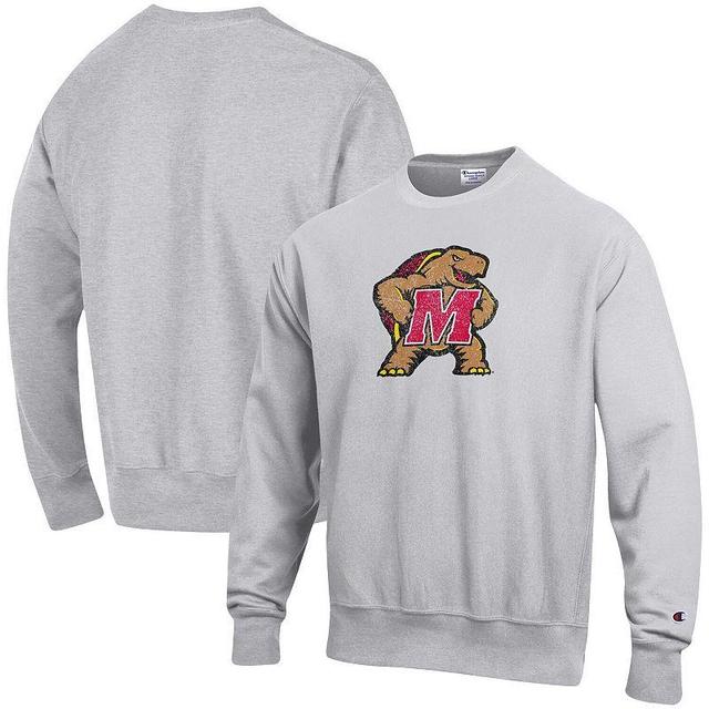 Mens Champion Heathered Gray Maryland Terrapins Vault Logo Reverse Weave Pullover Sweatshirt Product Image