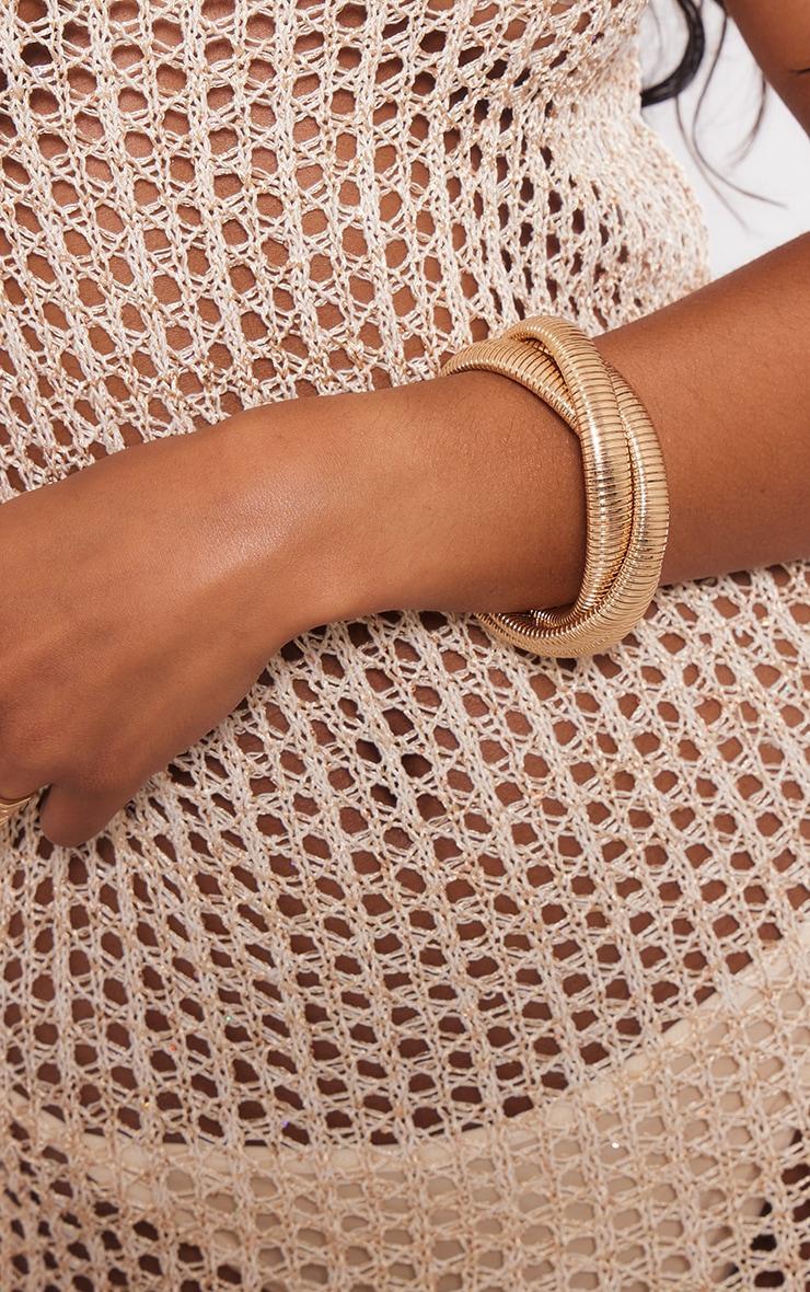 Gold Rib Twist Bracelet Product Image