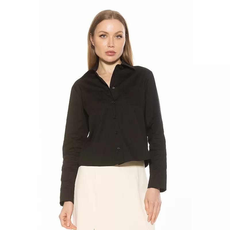 Womens ALEXIA ADMOR Roxanne Long Sleeve Collared Shirt Product Image