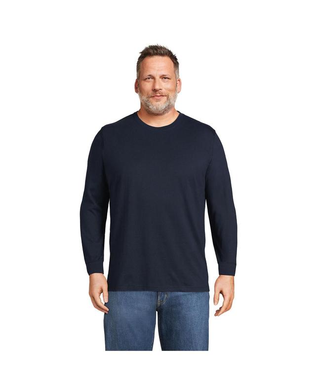 Big & Tall Lands End Super Tee, Mens Gray Grey Product Image