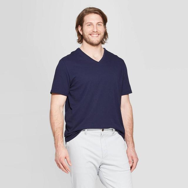 Mens Big & Tall Every Wear Short Sleeve V-Neck T-Shirt - Goodfellow & Co Xavier Navy 5XBT Product Image