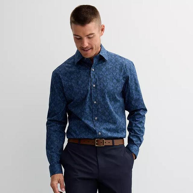 Mens Apt. 9 Premier Flex Regular-Fit Wrinkle Resistant Dress Shirt Blue Paisley Product Image