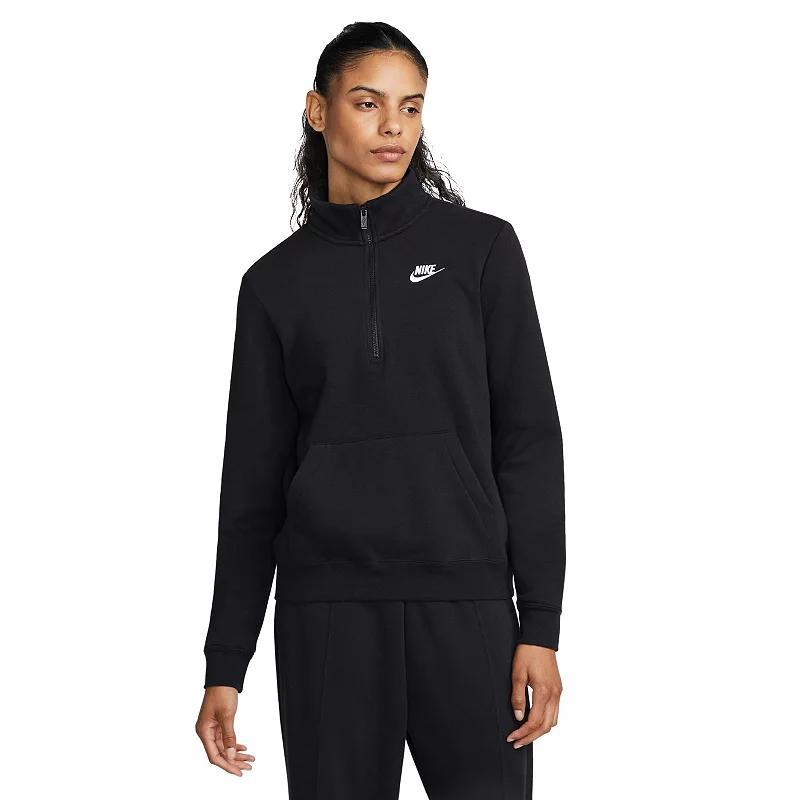 Womens Nike Sportswear Club Fleece Quarter-Zip Sweatshirt Grey Product Image