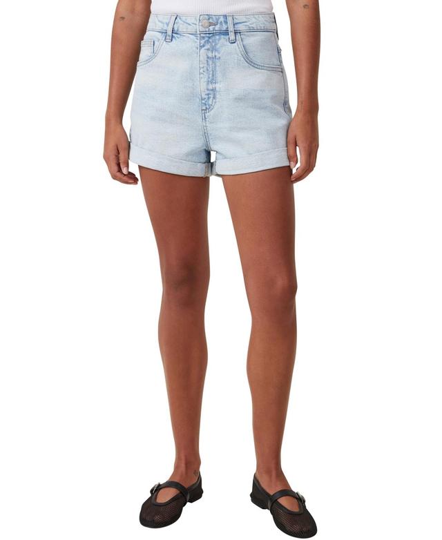 Womens High Rise Classic Stretch Denim Shorts Product Image