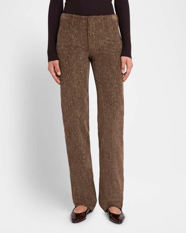 Jorge Paillette Tweed Corduroy Straight-Leg Trousers Product Image