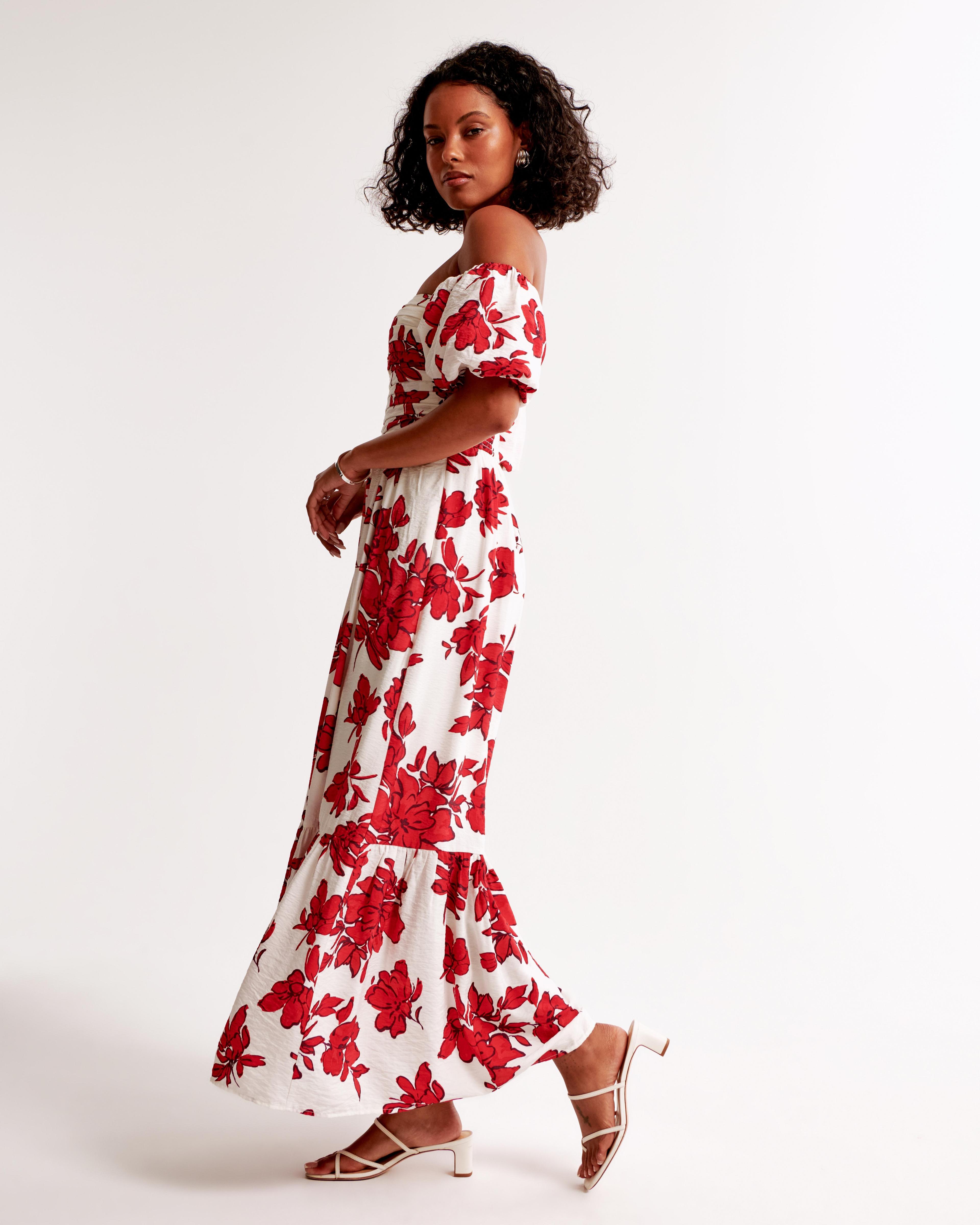 The A&F Emerson Off-The-Shoulder Maxi Dress Product Image