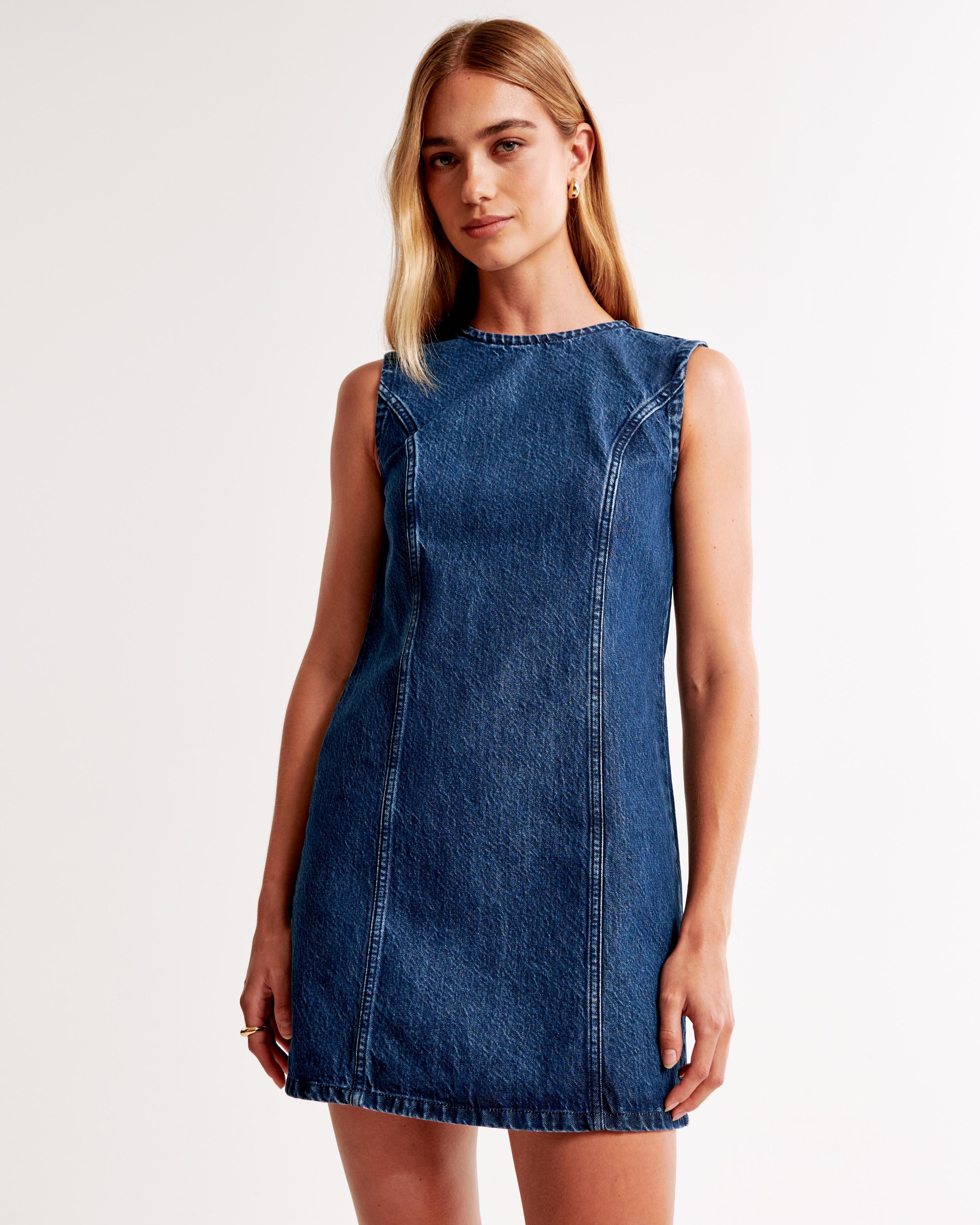 Denim Shift Mini Dress Product Image