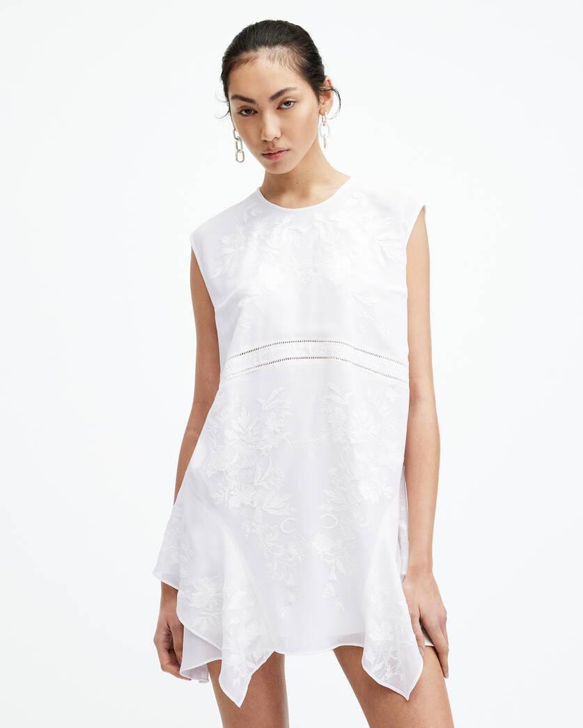 Audrina Embroidered Asymmetric Mini Dress Product Image