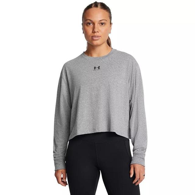 Womens Under Armour Rival Boxy Cropped Long Sleeve Tee Product Image